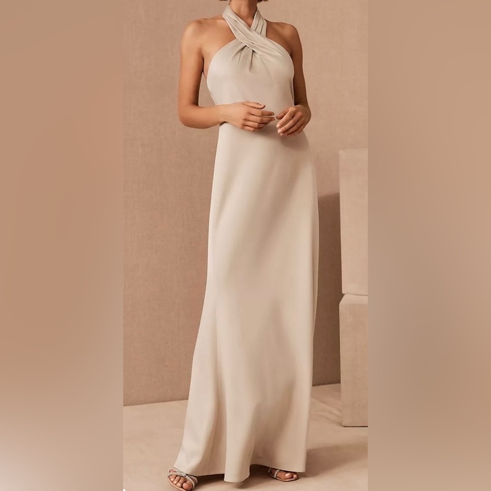 BHLDN Ruby Satin Charmeuse Dress - Champagne